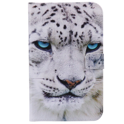 

Белый Leopard дизайн PU кожа флип Обложка Кошелек Карты Держатель чехол для SAMSUNG T377