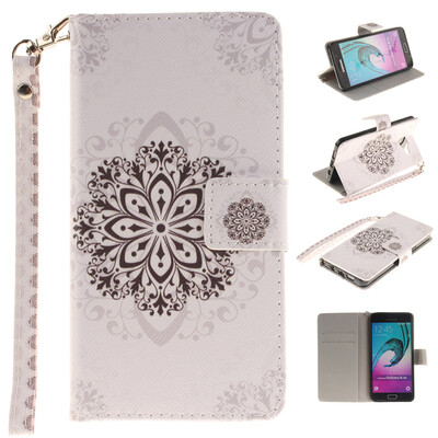 

Datura flowers Design PU Leather Flip Cover Wallet Card Holder Case for SAMSUNG GALAXY A3 2016/A310