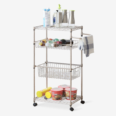 

JINGBANG 4 tiers wooden kitchen storage rack shelf bracket cart