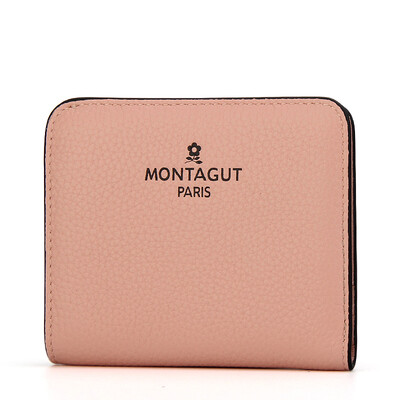 

Montessori MONTAGUT Ms short wallet wallet mini wallet multi-card first layer of leather soft leather R8329527622 pink