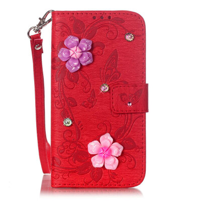 

Red Butterfly Style PU Leather Flip Cover Wallet Card Holder Case for IPHONE 7