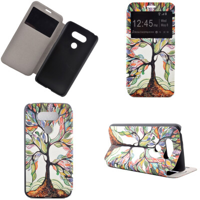 

Colorful Tree Design PU Leather Flip Cover Wallet Card Holder Case for LG G5