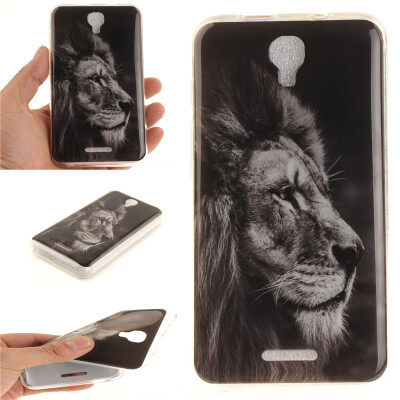 

Black lion Pattern Soft Thin TPU Rubber Silicone Gel Case Cover for ALCATEL PIXI 4 5.0