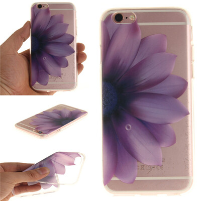 

Half flower Pattern Soft Thin TPU Rubber Silicone Gel Case Cover for IPHONE 66S