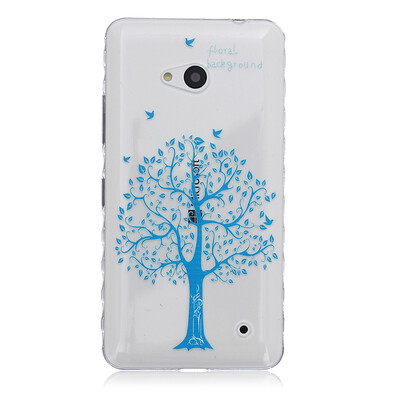 

Blue tree Pattern Soft Thin TPU Rubber Silicone Gel Case Cover for Microsoft Lumia 640