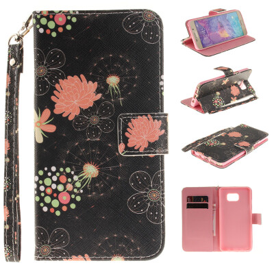 

Colorful flowers Design PU Leather Flip Cover Wallet Card Holder Case for SAMSUNG GALAXY NOTE 5