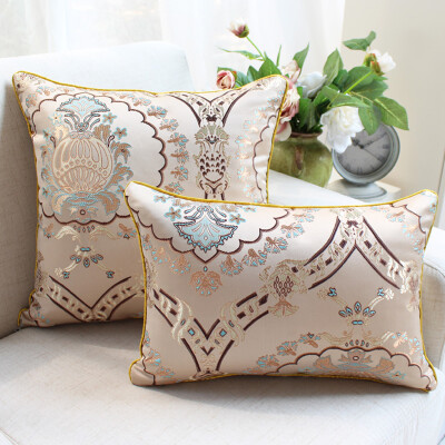 

FANROL simple European style pillow sofa embroidery cushion pillow core office pillow cushions car waist cushions back pillow pillow Athens 45 45