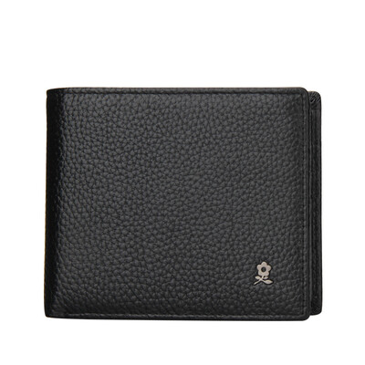 

Montagut Mens Short Wallet Cross-section Business Casual Simple Soft Leather Wallet R5321048331 Black
