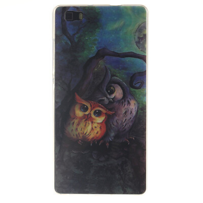 

Oil painting owl Pattern Soft Thin TPU Rubber Silicone Gel Case Cover for HUAWEI P8 Lite