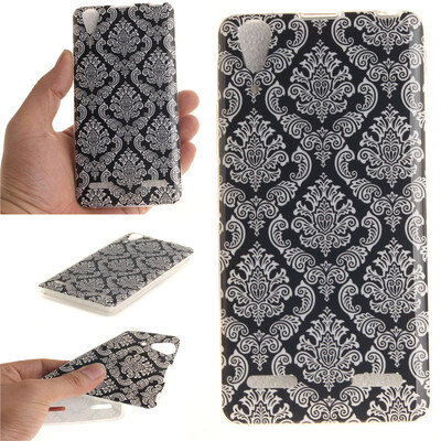 

Totem flowers Pattern Soft Thin TPU Rubber Silicone Gel Case Cover for Lenovo A6000