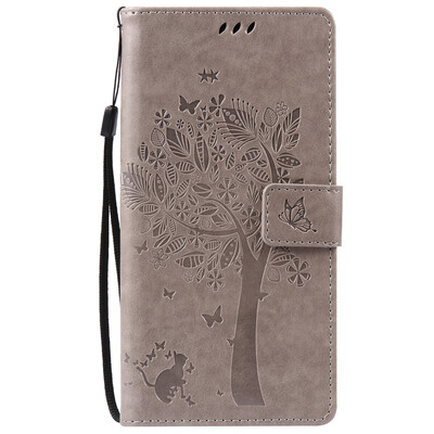 

Gray Tree Design PU Leather Flip Cover Wallet Card Holder Case for SONY XA ULTRA