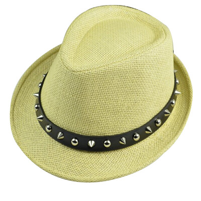 

MSEK MMZ170244 hat Korean version of the men&women with the hat Liu nail fashion jazz hat beige