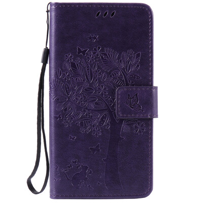 

Purple Tree Design PU Leather Flip Cover Wallet Card Holder Case for HUAWEI HONOR 5C