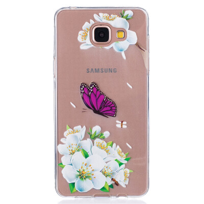 

Purple Butterfly Pattern Soft Thin TPU Rubber Silicone Gel Case Cover for SAMSUNG GALAXY A3 2016/A310