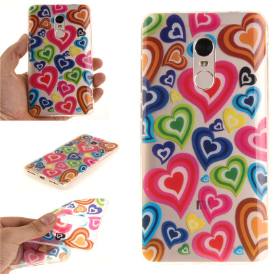 

Colorful love Pattern Soft Thin TPU Rubber Silicone Gel Case Cover for XiaoMi RedMi Note 4