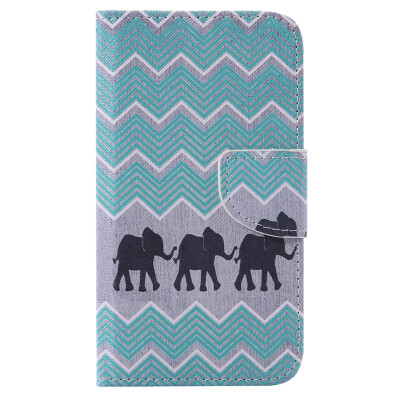 

Elephant Design PU Leather Flip Cover Wallet Card Holder Case for NOKIA 640