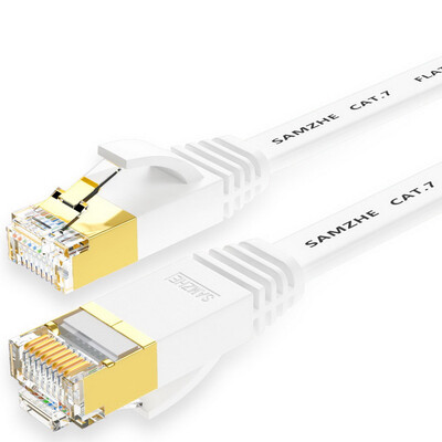 

Shanze SAMZHE CAT-701A seven CAT7 flat cable galvanized shielded twisted pair network cable computer network jumper 7 category finished cable white 1 m