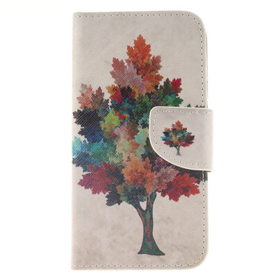 

Colorful tree Design PU Leather Flip Cover Wallet Card Holder Case for MOTO G3