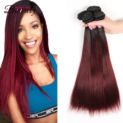 

Muse lady beauty Brazilian Virgin Hair Ombre T1B99J Straight Weave 3 Pcs Ombre Human Hair 100g Brazilian Straight Hair Ombre Hair