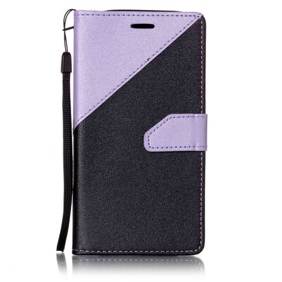 

Black + light purple Design PU Leather Wallet Case Classic Flip Cover with Stand Function and Credit Card Slot for HUAWEI Y5 II