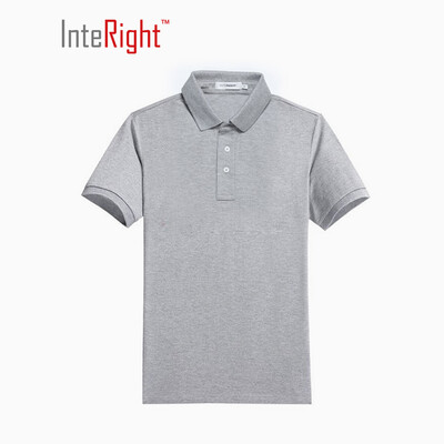 

INTERIGHT Jingdong quality manufacturing 50S cotton double beads to free hot men business casual POLO shirt flowers gray