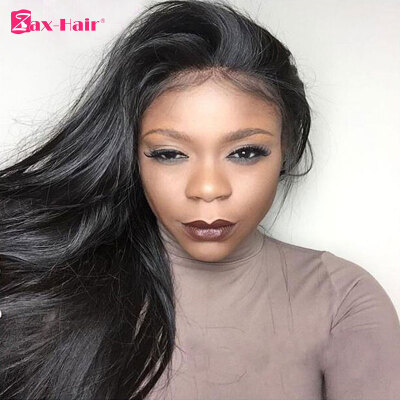 

Silky Straight Glueless Lace Front Wig Brazilian Virgin Human Hair Lace Wig For Black Women With Baby Hair Natural Hairline 130% D