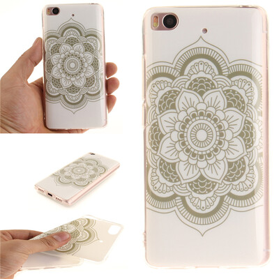 

White flowers Pattern Soft Thin TPU Rubber Silicone Gel Case Cover for XIAOMI 5S