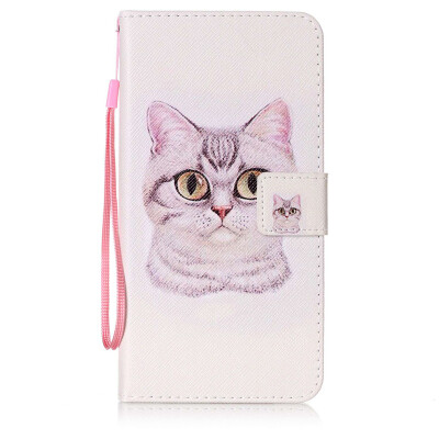 

Short Hair Cat Design PU Leather Flip Cover Wallet Card Holder Case for LG V20H990N