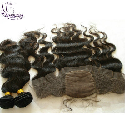 

3pcs Sale In Lot Brazilian Body Wave Silk Lace Frontal With Bundles 13x4 Lace Frontal With Baby Hair And 2pcs Bundles