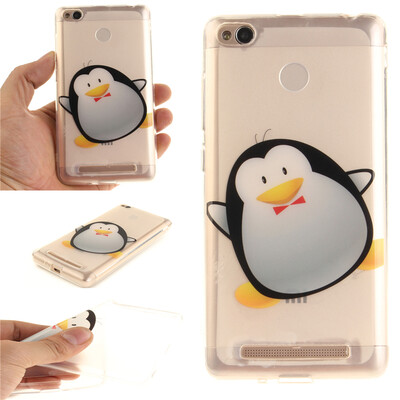 

Cartoon penguin Pattern Soft Thin TPU Rubber Silicone Gel Case Cover for XiaoMi Red mi 3
