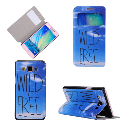 

Wild Free Design PU Leather Flip Cover Wallet Card Holder Case for Samsung Galaxy A3