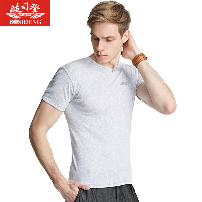 

BOSIDENG men&39s T-shirt BJN78045 cotton sweater men breathable bottoming shirt single gray XL