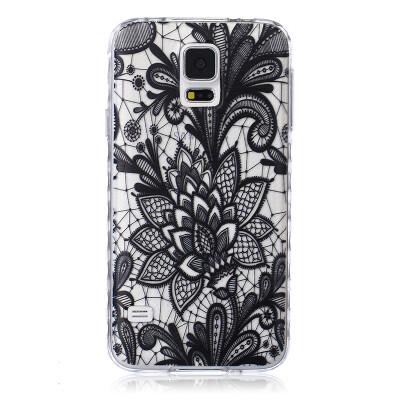 

Black Rose Pattern Soft Thin TPU Rubber Silicone Gel Case Cover for SAMSUNG GALAXY S5