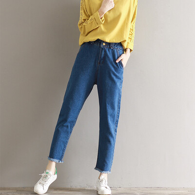 

CITYPLUS Arts and Seneson wild harem pants loose waist lupine loose nine points jeans CWKN172450 blue
