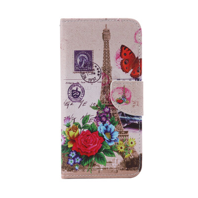 

Butterfly Tower Design PU Leather Flip Cover Wallet Card Holder Case for SAMSUNG J710 J72016