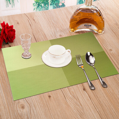 

Green reed European-style insulation mats pvc insulation mats Western table table green grid 4 pieces installed