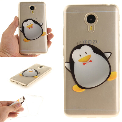 

Cartoon penguin Pattern Soft Thin TPU Rubber Silicone Gel Case Cover for MEIZU Note 3