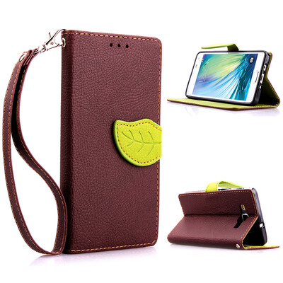 

Brown Design PU Leather Flip Cover Wallet Card Holder Case for Samsung Galaxy A3/A300