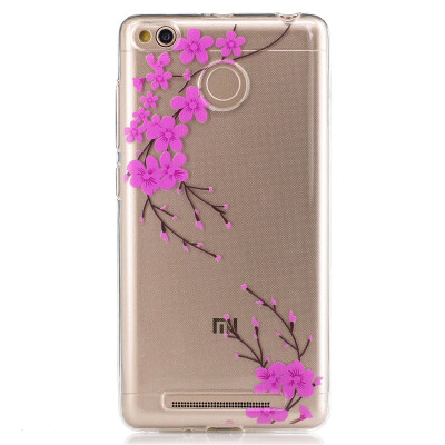 

Diagonal flower Pattern Soft Thin TPU Rubber Silicone Gel Case Cover for XiaoMi Red Mi 3S