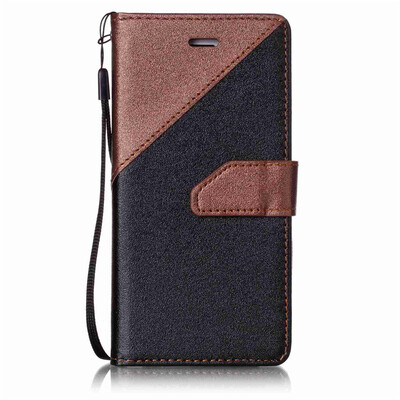 

Black + brown Design PU Leather Wallet Case Classic Flip Cover with Stand Function and Credit Card Slot for IPHONE 7