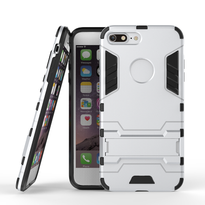 

Silver Slim Robot Armor Kickstand Shockproof Hard Rugged Rubber Back Case For IPHONE 7 PLUS