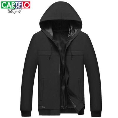 

Cartelo Cartelo куртки мужской моды отдых дикой капюшон Мужчины стильная красная куртка пальто 17030KE88 XL