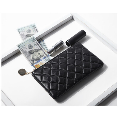 

MICOCAH Genuine Leather Goat Leather Women Coin Purses Fashion Bag Brand New Plaid Women Handbags With Zipper Famous Brand GL300