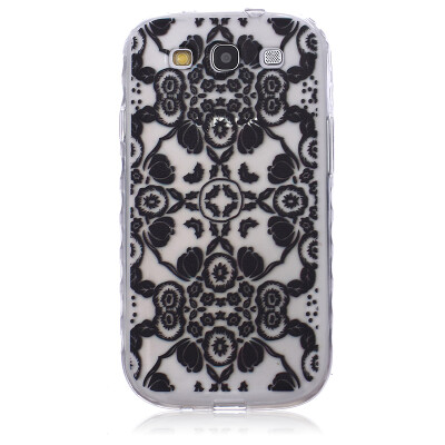 

Black flowers Pattern Soft Thin TPU Rubber Silicone Gel Case Cover for SAMSUNG GALAXY S3 I9300