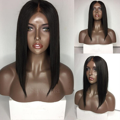 

Hot Bob Brazilian 100 Virgin Human Hair Lace Front Wig Short Silky Straight Glueless Full Lace Human Hair Wigs For Black Women