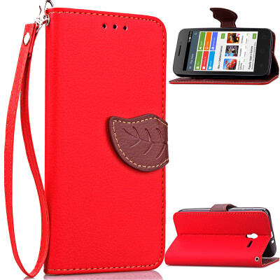 

Red Design PU Leather Flip Cover Wallet Card Holder Case for Alcatel OneTouch Pixi3 4.5