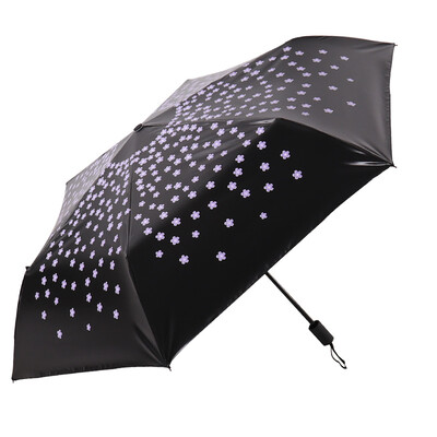 

Jingdong supermarket umbrella umbrella UPF50 carbon fiber umbrella all shade black plastic blossom three fold sunny umbrella sun umbrella green 33372E