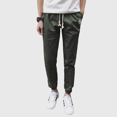 

Law Lun Men's Casual Pants Корейская версия простых фарфоровых штанов Harlan 355-CK88 Army Green M
