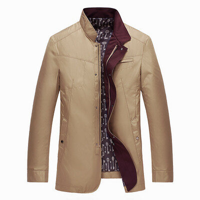 

SHENGUI / Тонкий тонкий участок вашего мужчины чистого цвета чистый воротник воротник куртка мелкой карты 175 / L 5CB10790B