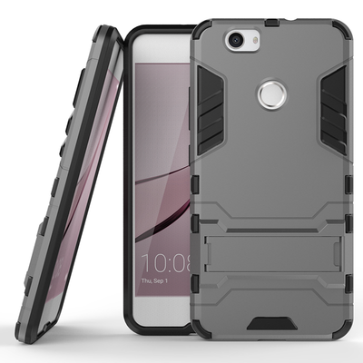

Gray Slim Robot Armor Kickstand Shockproof Hard Rugged Rubber Back Case For HUAWEI Nova